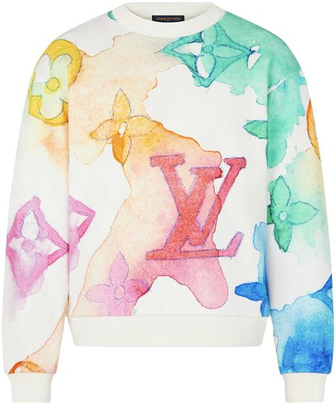 Louis Vuitton Watercolor Giant Monogram Sweatshirt White